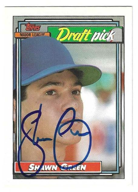 Autographed Shawn Green Toronto Blue Jays 1992 Topps Card