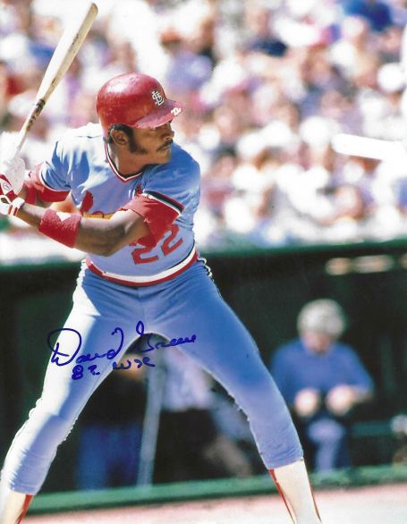 AUTOGRAPHED DAVID GREEN "82 WSC" 8x10 St. Louis Cardinals Photo
