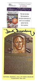 Autographed HANK GREENBERG Hall of Fame Gold Plaque JSA