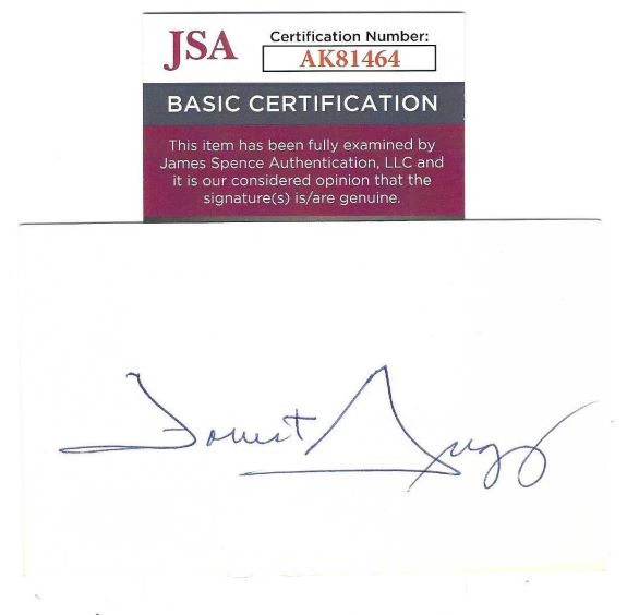 Autographed FORREST GREGG 3x5 INDEX CARD JSA
