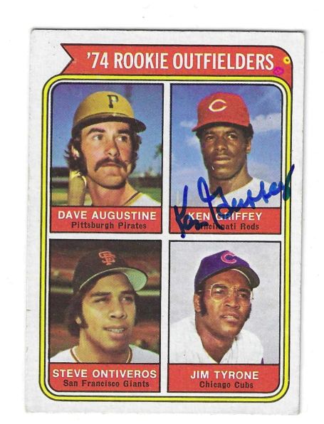 Autographed KEN GRIFFEY Cincinnati Reds 1974 Topps Card