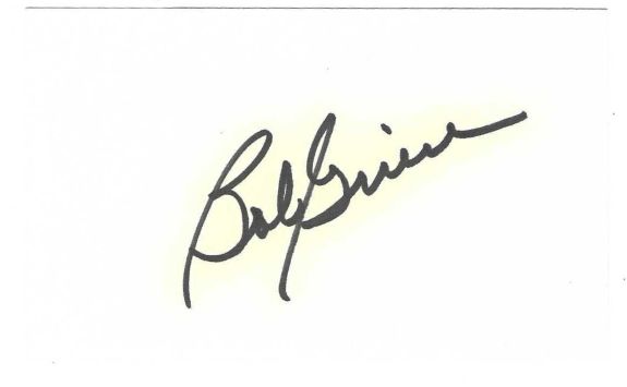 Autographed BOB GRIESE 3x5 INDEX CARD