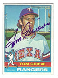 Autographed TOM GRIEVE Texas Rangers 1976 Topps Card