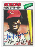 Autographed KEN GRIFFEY Cincinnati Reds 1977 Topps Card