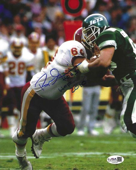 AUTOGRAPHED RUSS GRIMM "HOF 2010"  8X10 Washington Redskins Photo JSA