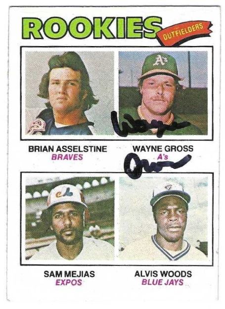 Autographed WAYNE GROSS Oakland A's 1977 Topps Card