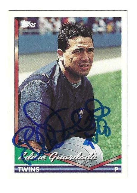 Autographed EDDIE GUARDADO Minnesota Twins 1994 Topps Card