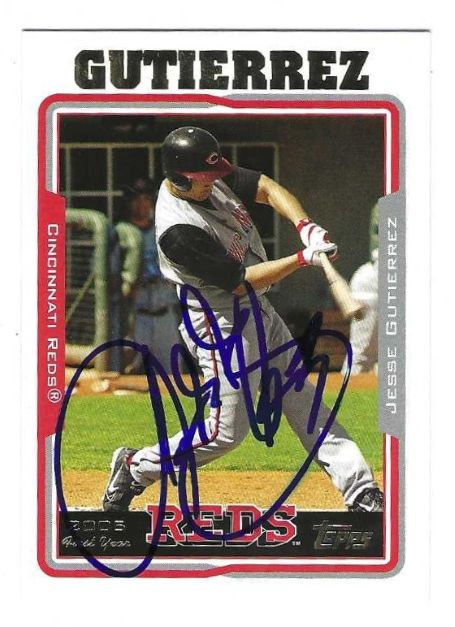 Autographed CHRIS DENORFIA Cincinnati Reds 2005 Topps Card