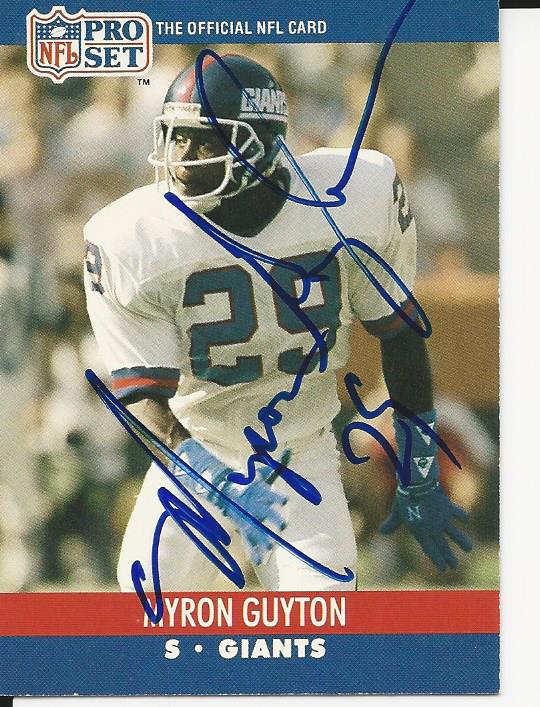Autographed 1990 Pro Set Myron Guyton Football card