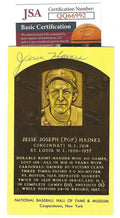 Autographed Jesse Haines Hall of Fame Gold Plaque JSA