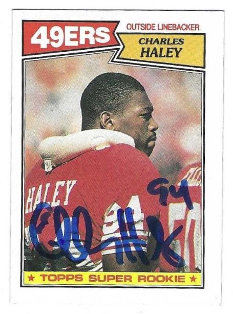 Autographed Charles Haley San Francisco 49ers 1987 Topps Rookie card #125