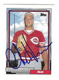 Autographed CHRIS HAMMOND Cincinnati Reds 1992 Topps Card