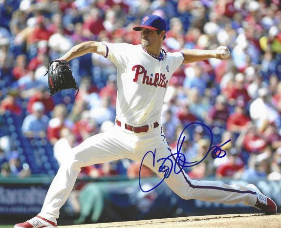 AUTOGRAPHED COLE HAMELS 8X10 Philadelphia Phillies Photo