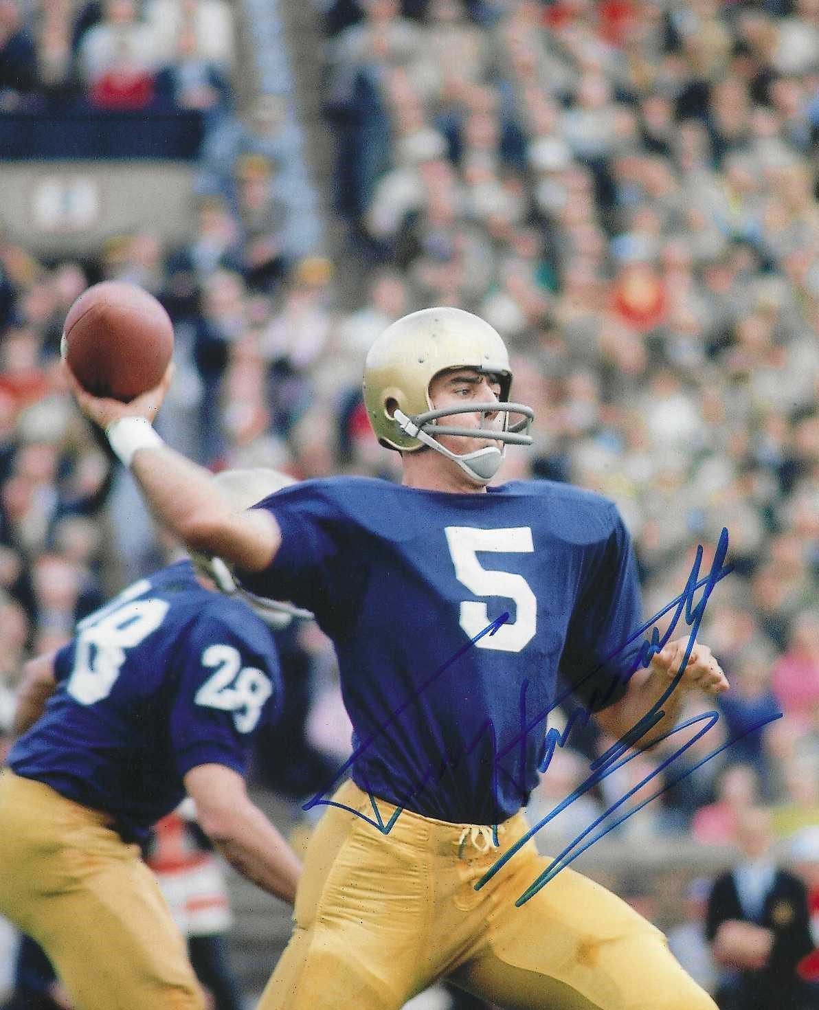 Autographed  Terry Hanratty  Notre Dame 8x10 Photo