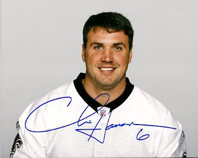 Autographed CHRIS HANSON New Orleans Saints photo
