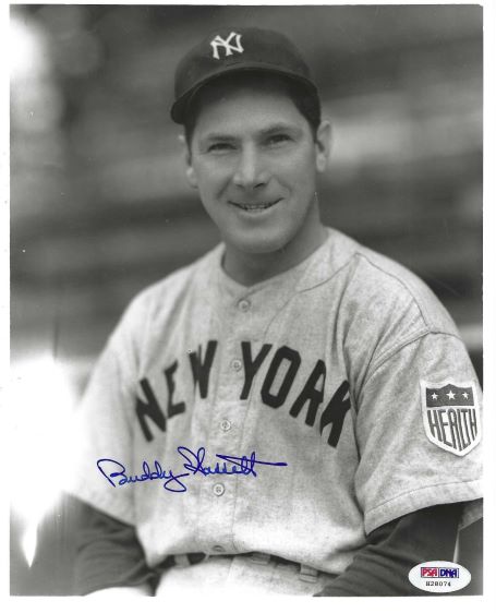 AUTOGRAPHED BUDDY HASSETT 8X10 New York Yankees photo PSA/DNA