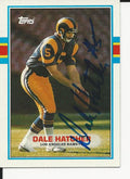 Autographed 1989 Topps Dale Hatcher Football card #132