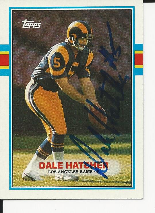Autographed 1989 Topps Dale Hatcher Football card #132