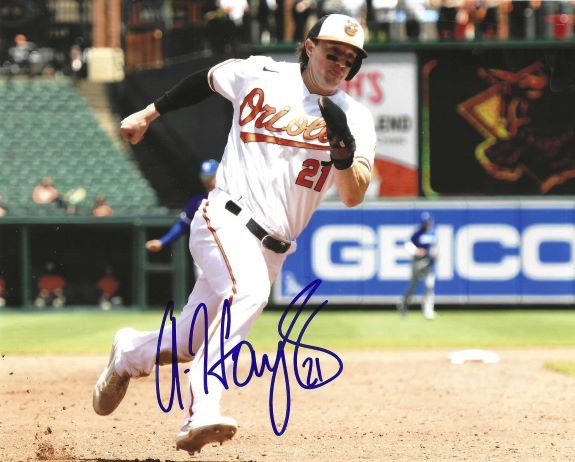 AUTOGRAPHED AUSTIN HAYS 8x10 Baltimore Orioles Photo