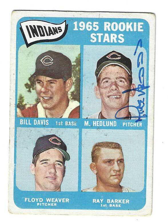 Autographed MIKE HEDLUND Cleveland Indians 1965 Topps Card