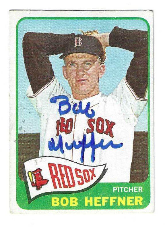 Autographed BOB HEFFNER Boston Red Sox 1965 Topps Card