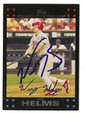 Autographed WES HELMS Philadelphia Phillies 2007 Topps Card