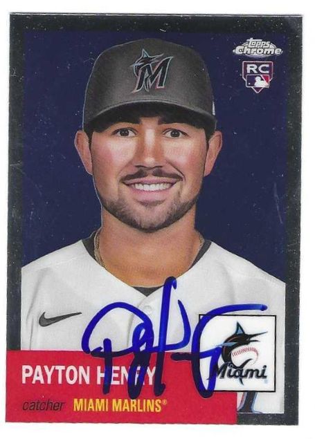 Autographed PAYTON HENRY Miami Marlins 2022 Topps Chrome Platinum Card