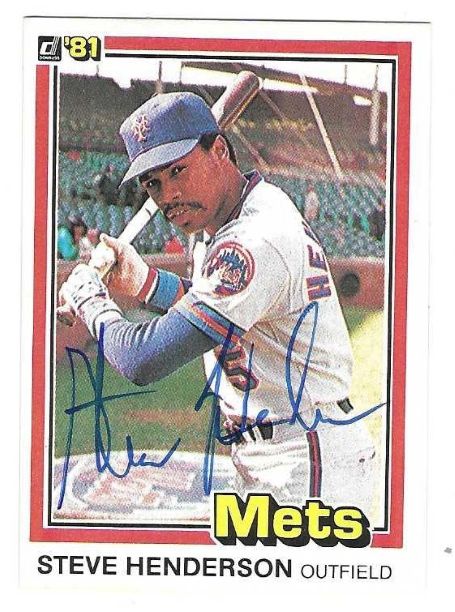Autographed STEVE HENDERSON New York Mets 1981 Donruss Card