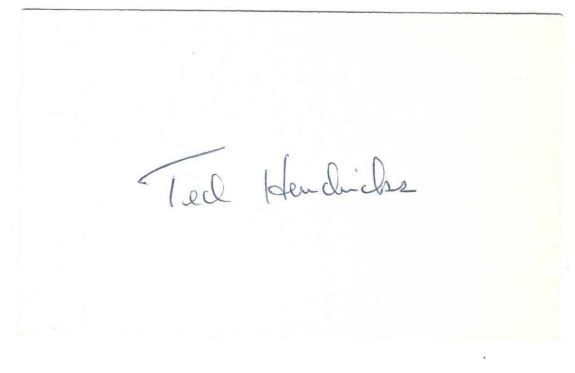Autographed TED HENDRICKS 3x5 INDEX CARD