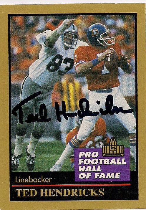 Autographed TED HENDRICKS 1991 Enor Football card