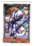 Autographed MIKE HENNEMAN Detroit Tigers 1992 Topps Card