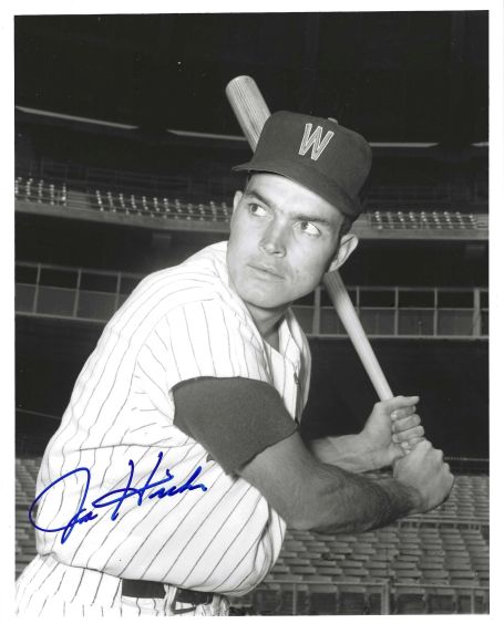 AUTOGRAPHED JOE HICKS 8x10 Washington Senators Photo