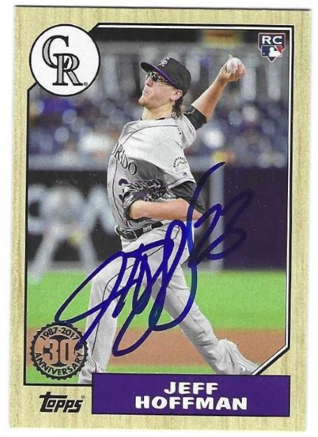 Autographed JEFF HOFFMAN Detroit Tigers 2017 Topps Card