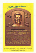 Autographed Billy Herman Hall of Fame Gold Plaque