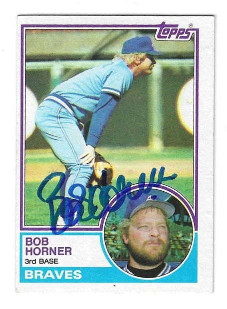Autographed BOB HORNER Atlanta Braves 1983 Topps Card