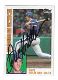 Autographed DAVE HOSTETLER Texas Rangers 1984 Topps Card