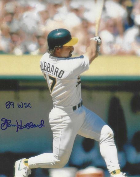 AUTOGRAPHED GLENN HUBBARD "89 WSC" 8X10 Oakland A's Photo
