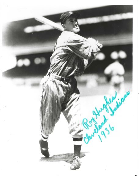 AUTOGRAPHED ROY HUGHES 8x10 Cleveland Indians Photo