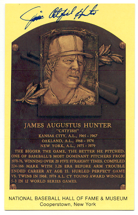 Jim "Catfish" Hunter  Hall of Fame Gold Plaque