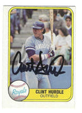 Autographed CLINT HURDLE Kansas City Royals 1981 Fleer Card