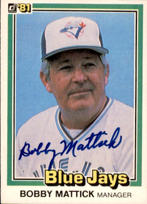 Autographed BOBBY MATTICK 1981 DONRUSS Card