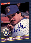 Autographed CARLOS PONCE 1986 DONRUSS Card