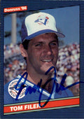Autographed TOM FILER 1986 DONRUSS Card
