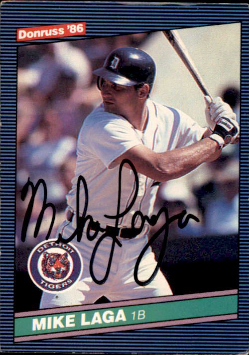 Autographed MIKE LAGA 1986 DONRUSS Card
