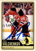 Autographed  2012-13 O-Pee-Chee Anton Volchenkoz New Jersey Devils Hockey Card