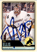 Autographed 2012-13 O-Pee-Chee Dan Ellis Anaheim Ducks Hockey Card