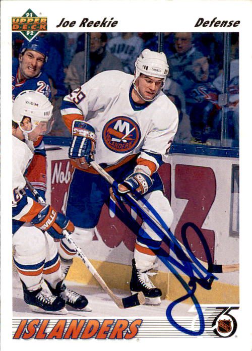 Autographed 1991-92 Upper Deck #483 Joe Reekie New York Islanders Hockey card