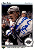 Autographed 1990-91 Upper Deck #214 Dave Taylor Los Angeles Kings Hockey card