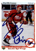 Autographed 1990-91 Upper Deck #430 Brad McCrimmon  Detroit Red Wings Hockey card