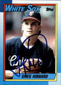 Autographed GREG HIBBARD 1990 Topps Card